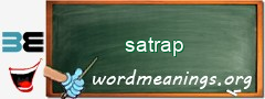 WordMeaning blackboard for satrap